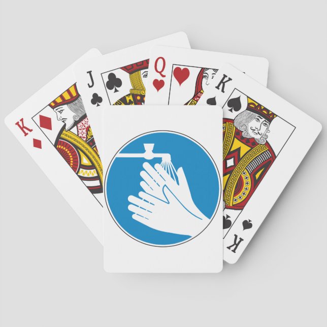 Baraja De Cartas Lávese las manos (Salud y Seguridad) (Higiene) (Reverso)
