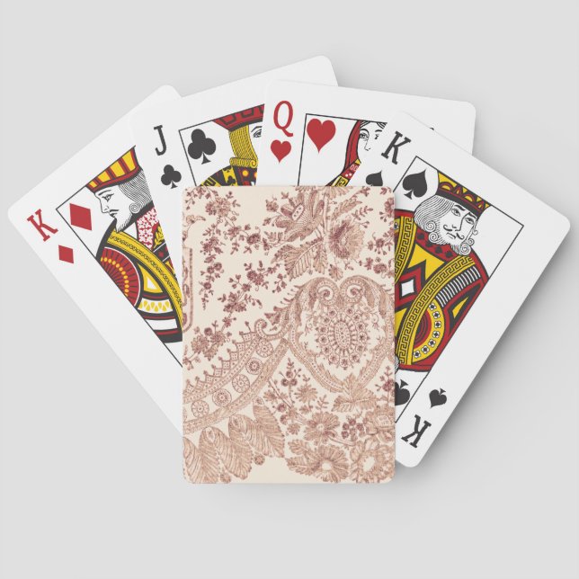 Baraja De Cartas Lazo floral rosa (Reverso)