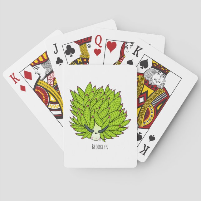 Baraja De Cartas Leaf slug cartoon illustration (Reverso)