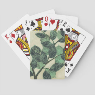 Baraja De Cartas Leaves and Branches on Cream Background