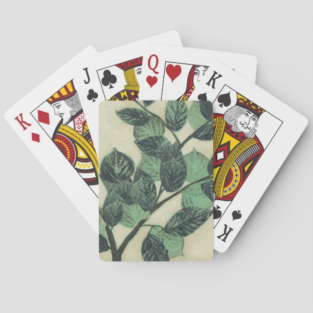 Baraja De Cartas Leaves and Branches on Cream Background (Reverso)