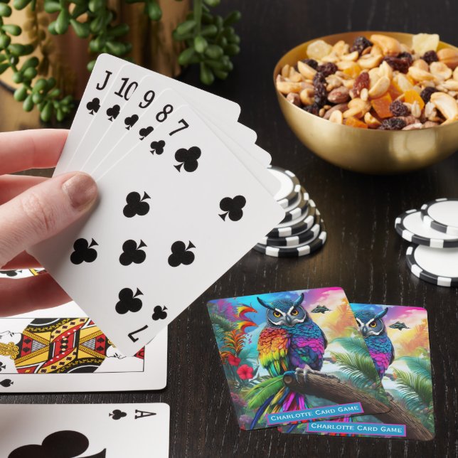 Baraja De Cartas Lechuza arcoiris Cute añadir nombres niños Juego (In Situ)