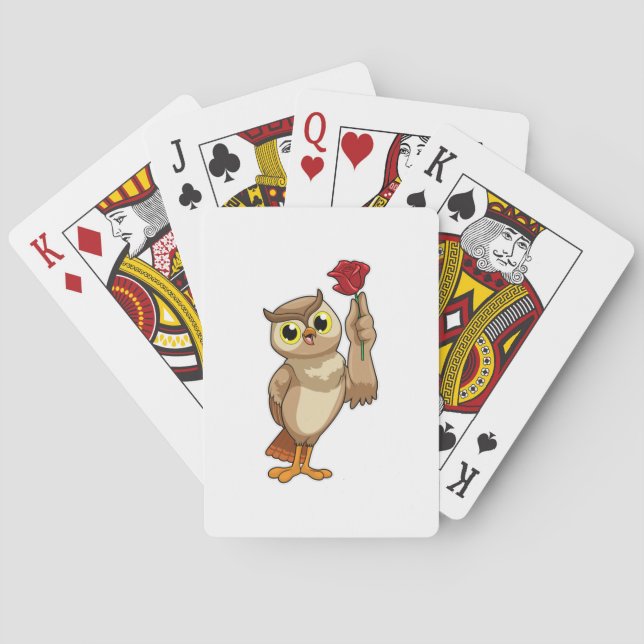 Baraja De Cartas Lechuza con Rosa (Reverso)