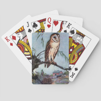 Baraja De Cartas Lechuza de granero, granja y granero