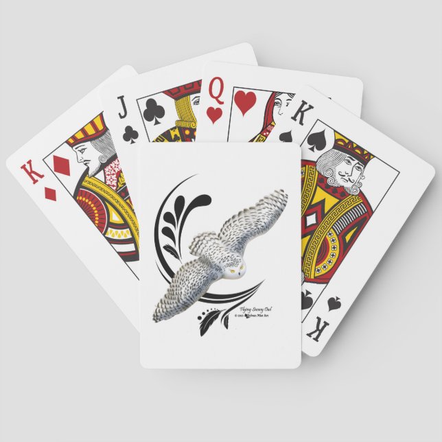 Baraja De Cartas Lechuza Nieve Voladora (Reverso)