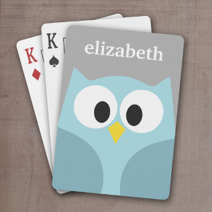 Baraja De Cartas Lechuza Personalizado corta - Nombre personalizado