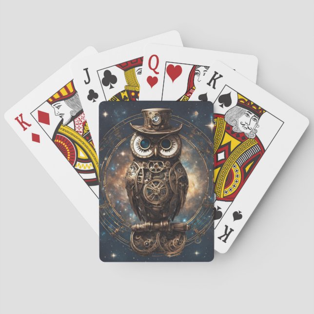 Baraja De Cartas Lechuza Steampunk (Reverso)