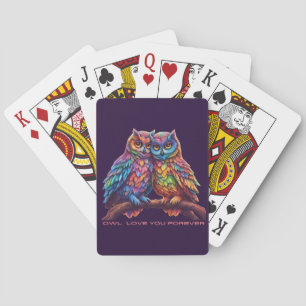 Baraja De Cartas Lechuzas coloridas-Amantes-Regalo El día de San Va
