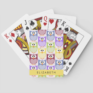 Baraja De Cartas Lechuzas, Patrón De Búho, Lechuzas Coloridas, Su N
