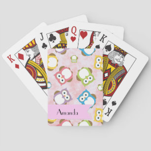 Baraja De Cartas Lechuzas, Patrón De Búho, Lechuzas Coloridas, Su N