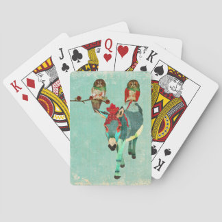 Baraja De Cartas Lechuzas Rosas y cubierta de tarjetas de burro