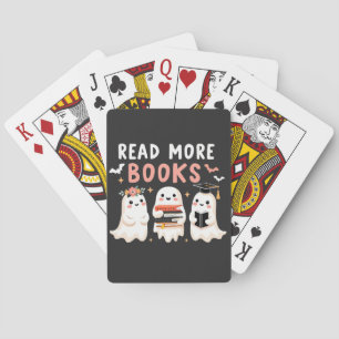 Baraja De Cartas Leer más libros Spooky Halloween Ghost Book Lovers