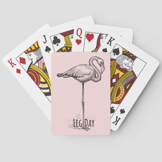 Baraja De Cartas Leg Day Elegant Flamingo Fun Fitness (Reverso)