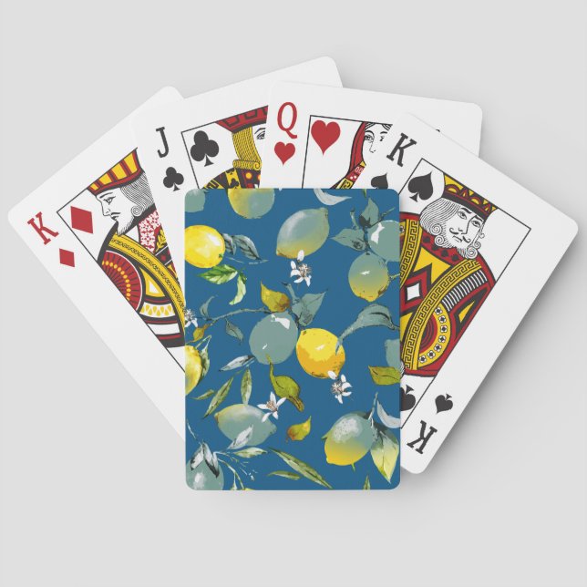 Baraja De Cartas Lemones acuarelas 28 (Reverso)