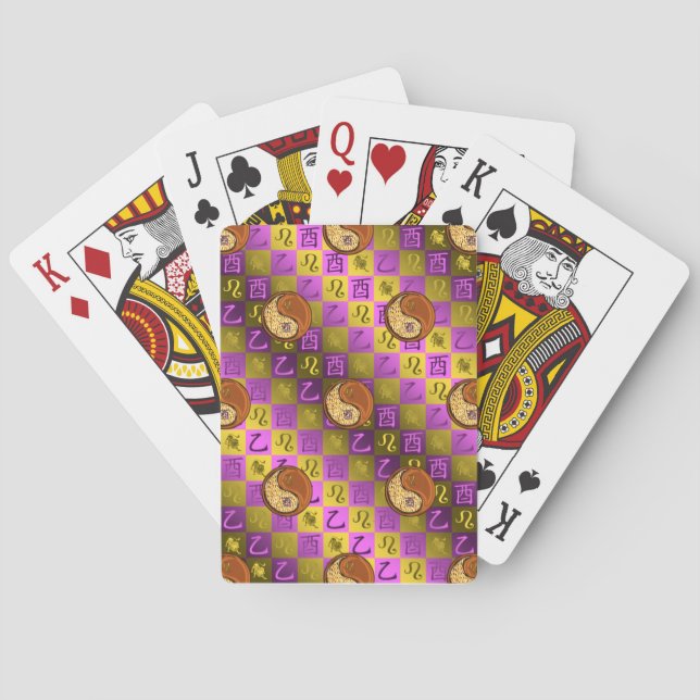 Baraja De Cartas Leo & Gallo de Madera (Reverso)