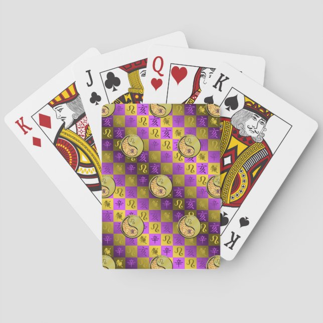 Baraja De Cartas Leo & Jabalí de Metal (Reverso)