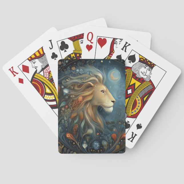 Baraja De Cartas Leo León Zodíaco Astrología Cumpleaños Celestial (Reverso)