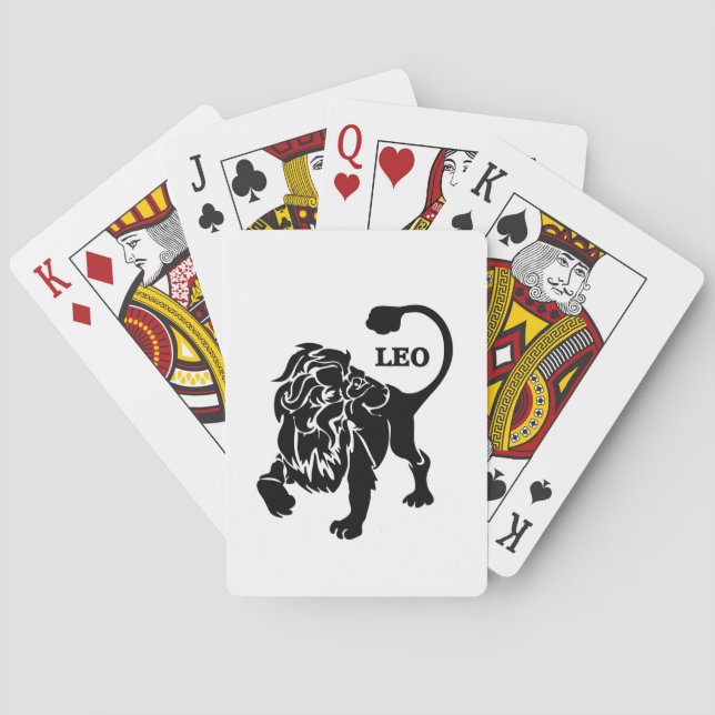 Baraja De Cartas Leo León Zodíaco Negro (Reverso)