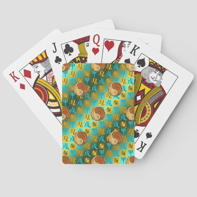 Baraja De Cartas Leo & Perro de Madera (Reverso)