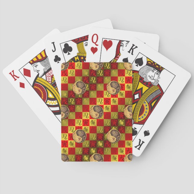 Baraja De Cartas Leo & Tigre de Tierra (Reverso)