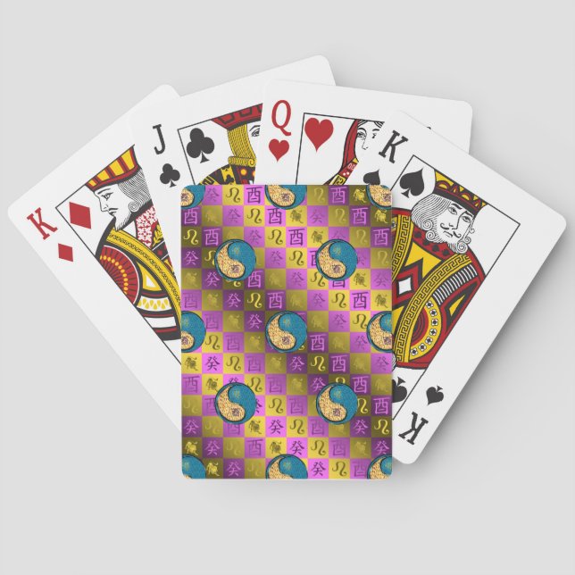 Baraja De Cartas Leo y Gallo de Agua (Reverso)