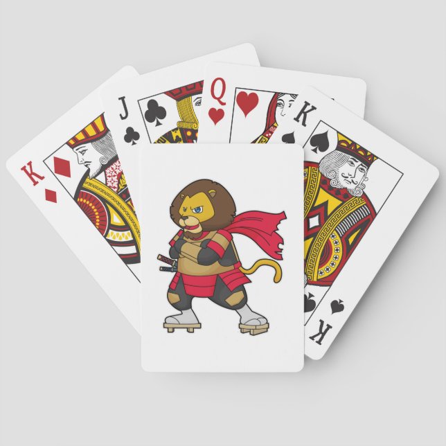 Baraja De Cartas León como guerrero con Cabo (Reverso)