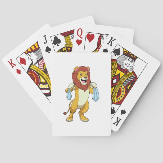 Baraja De Cartas León con toalla para ducha (Reverso)