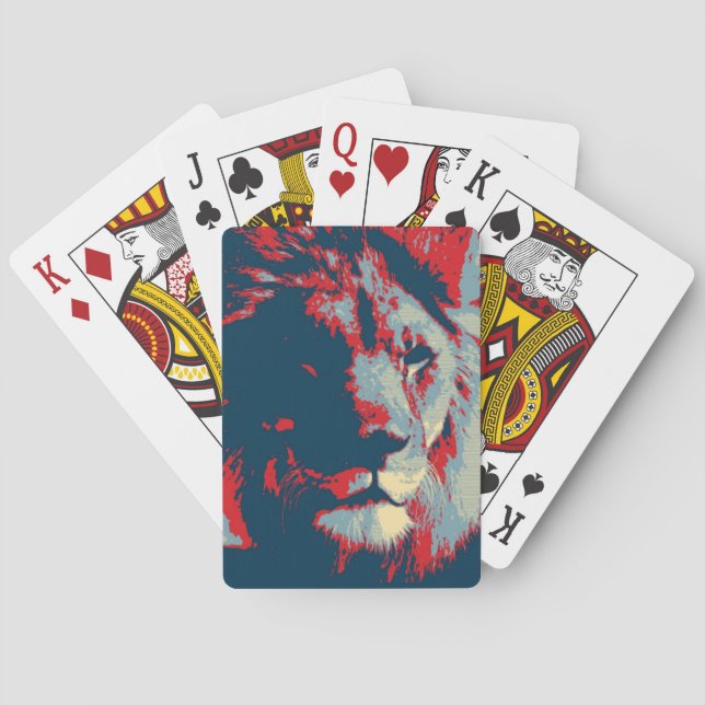 Baraja De Cartas León de arte pop (Reverso)