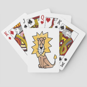Baraja De Cartas león lindo dibujos animados niños retro safari sel