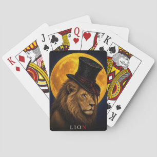 Baraja De Cartas León Sombrero Alto Gótico Surrealista