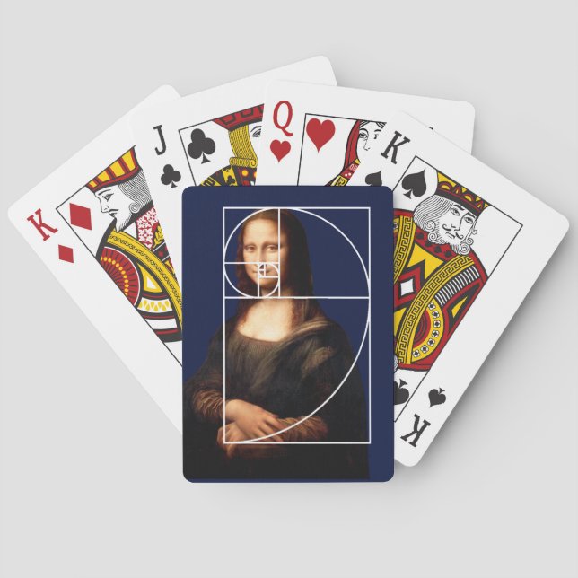 Baraja De Cartas Leonardo da Vinci Mona Lisa Fibonacci Sequence (Reverso)