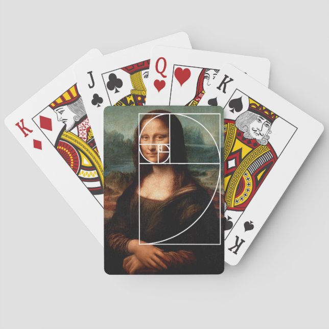 Baraja De Cartas Leonardo da Vinci Mona Lisa Fibonacci Sequence (Reverso)