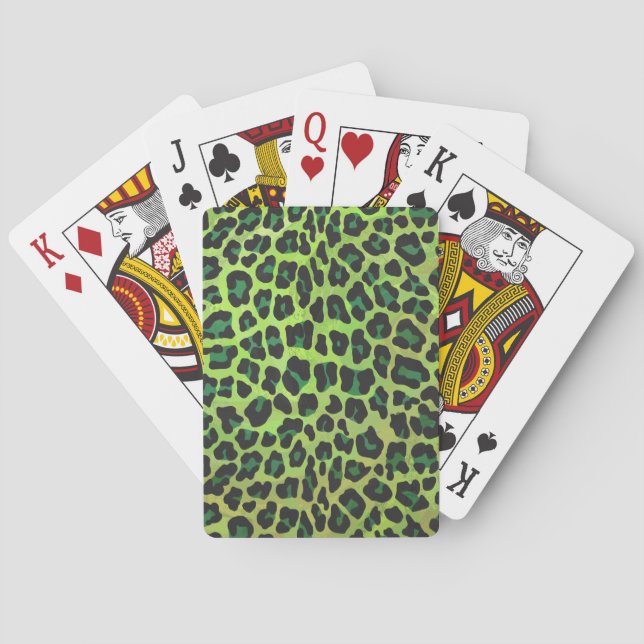 Baraja De Cartas Leopard Black and Green Print (Reverso)