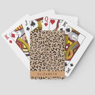 Baraja De Cartas Leopard Print, Spots, Brown Leopard, Tu Nombre