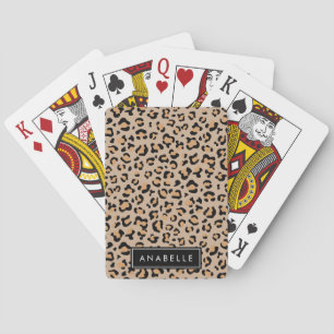 Baraja De Cartas Leopard Print, Spots, Brown Leopard, Tu Nombre