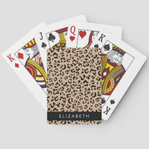 Baraja De Cartas Leopard Print, Spots, Brown Leopard, Tu Nombre