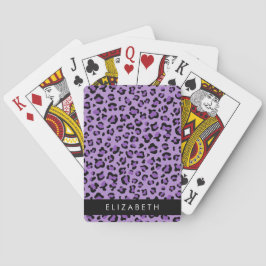 Baraja De Cartas Leopard Print, Spots, Purple Leopard, tu nombre