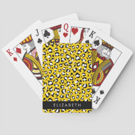 Baraja De Cartas Leopard Print, Spots, Yellow Leopard, tu nombre