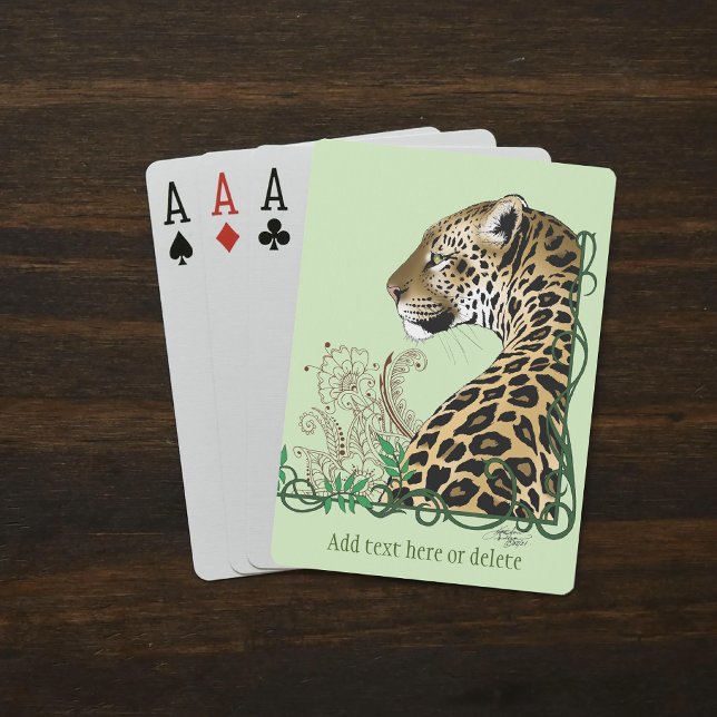 Baraja De Cartas Leopard Wild Cat Green Henna (Subido por el creador)