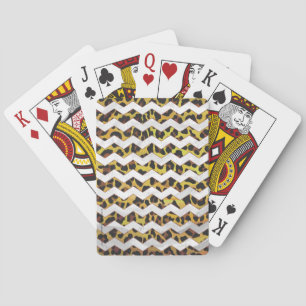 Baraja De Cartas Leopardo Brown and Yellow Cevron Print