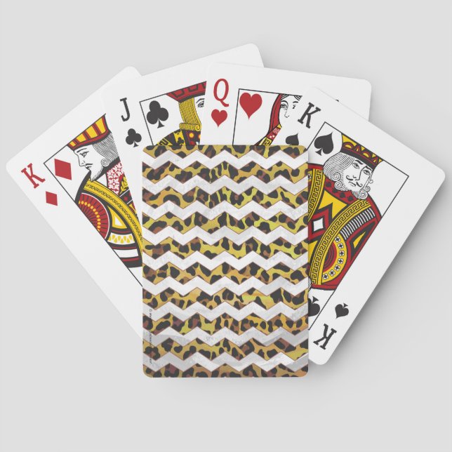 Baraja De Cartas Leopardo Brown and Yellow Cevron Print (Reverso)
