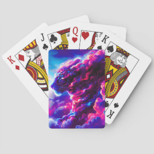 Baraja De Cartas Leopardo Cósmico Futurista de Neón