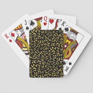 Baraja De Cartas Leopardo de oro, Purpurina de oro, patrón de leopa