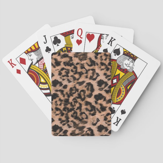 Baraja De Cartas Leopardo - huella animal descubierta (Reverso)