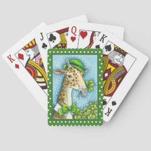 BARAJA DE CARTAS LEPRECHAUN GIRAFFE, COLORIDO ST. EL DÍA DE PATRICK