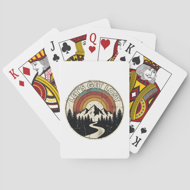 Baraja De Cartas Let’s Get Lost Retro Mountain Adventure Outdoor (Reverso)