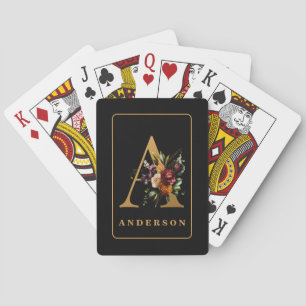 Baraja De Cartas Letra A de monograma personalizada con apellido