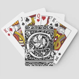 Baraja De Cartas Letra C Monograma Arte Nouveau Medieval