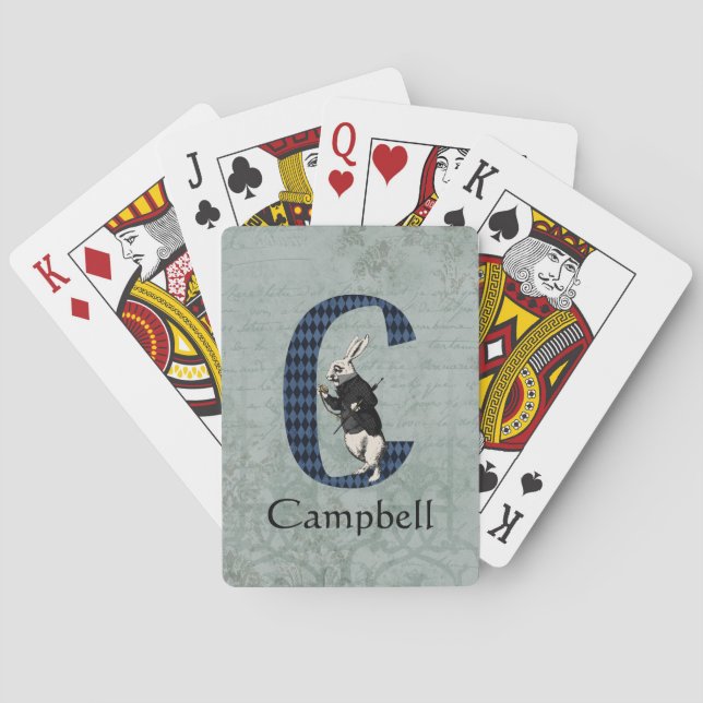Baraja De Cartas Letra de conejo blanco de Wonderland C (Reverso)