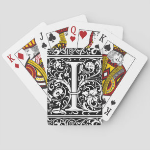 Baraja De Cartas Letra I Monograma Medieval Art Nouveau